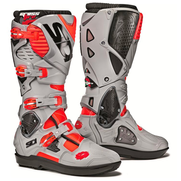 Stivali Cross SIDI Crossfire 3 SRS Red Fluo Cendre Stivali Cross SIDI Crossfire 3 SRS Red Fluo Cendre