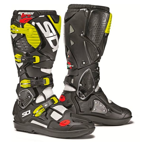 Stivali Cross SIDI Crossfire 3 SRS White Black Yellow Fluo