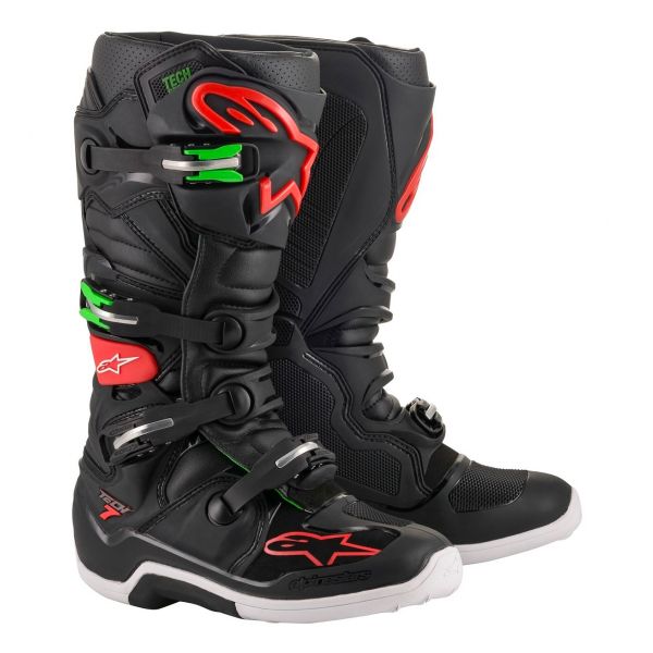 Stivali Cross Alpinestars Tech 7 Black Red Green