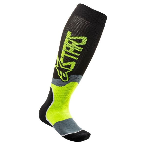 Calzini Cross Alpinestars Mx Plus-2 Socks Black Yellow Fluo Bambino Calzini Cross Alpinestars Mx Plus-2 Socks Black Yellow Fluo Bambino