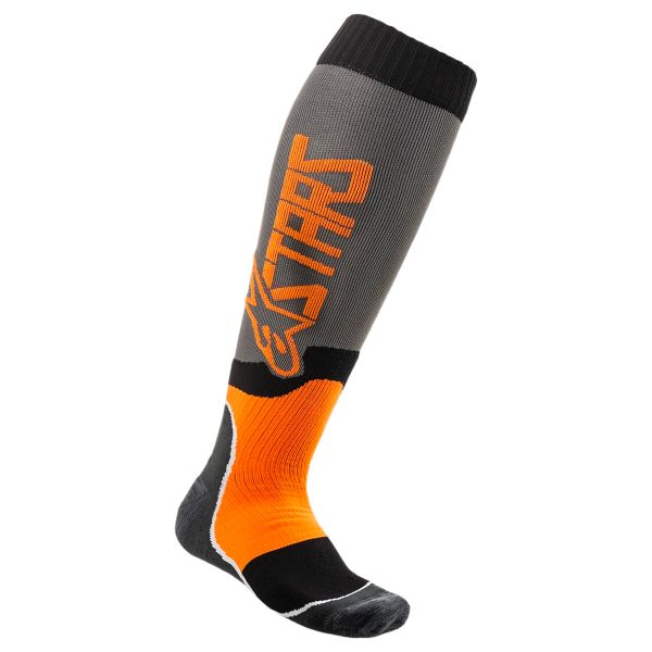Calzini Cross Alpinestars Mx Plus-2 Socks Cool Grey Orange Fluo