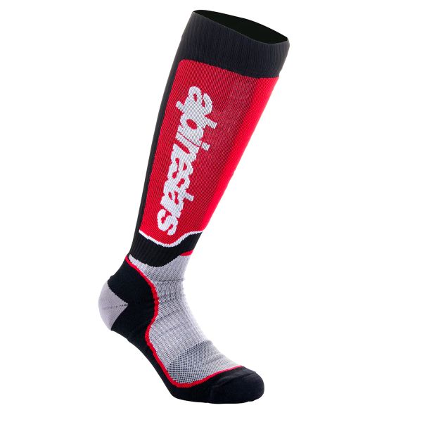 Calzini Cross Alpinestars Calzini MX Plus Nero Grigio Rosso Calzini Cross Alpinestars Calzini MX Plus Nero Grigio Rosso