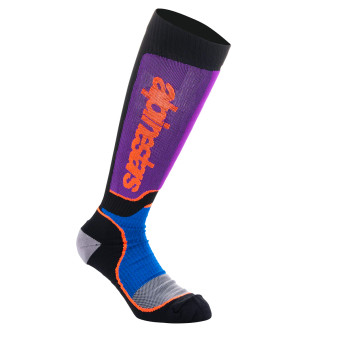 Calzini Cross Alpinestars Calzini MX Plus Nero Blu Reale Viola Calzini Cross Alpinestars Calzini MX Plus Nero Blu Reale Viola