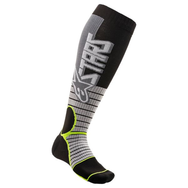 Calzini Cross Alpinestars Mx Pro Socks Cool Grey Yellow Fluo
