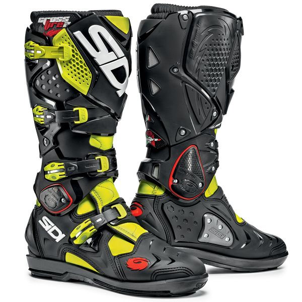 Stivali Cross SIDI Crossfire 2 SRS Yellow Fluo Black