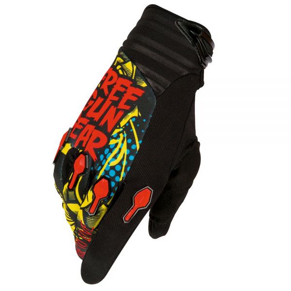 Guanti Cross Freegun Devo Iron Black Red Blue Bambino