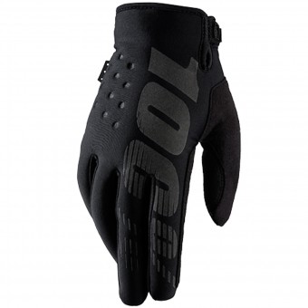 Guanti Cross 100% Brisker Black