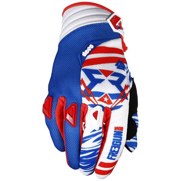 Guanti Cross Freegun Devo Trooper Blue Red Black Bambino
