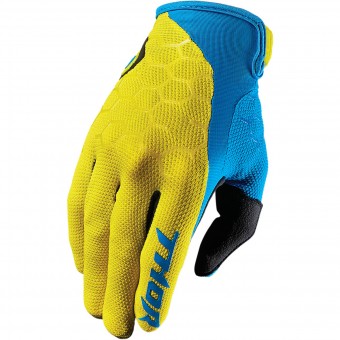 Guanti Cross Thor Draft Indi Yellow Blue