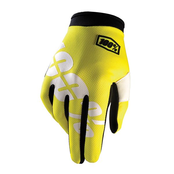 Guanti Cross 100% Itrack Neon Yellow