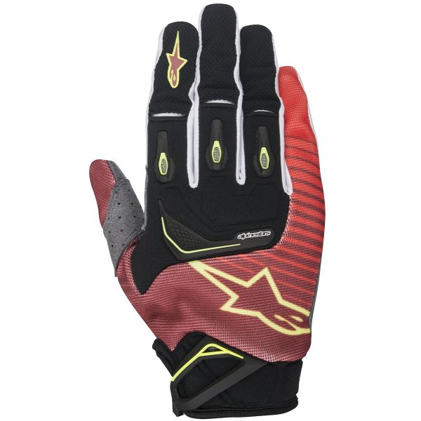 Guanti Cross Alpinestars Techstar Red Yellow Fluo