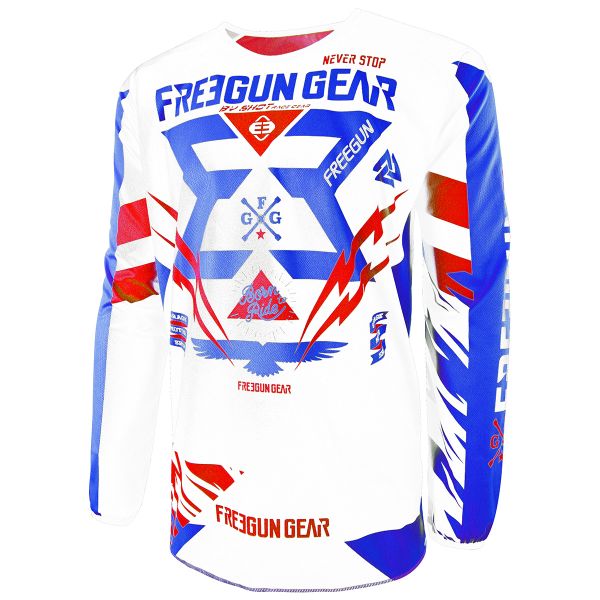 Maglia Cross Freegun Devo Trooper Blue Red Bambino