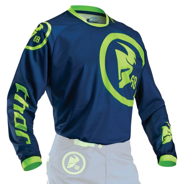 Maglia Cross Thor Phase Gasket Navy Lime Bambino