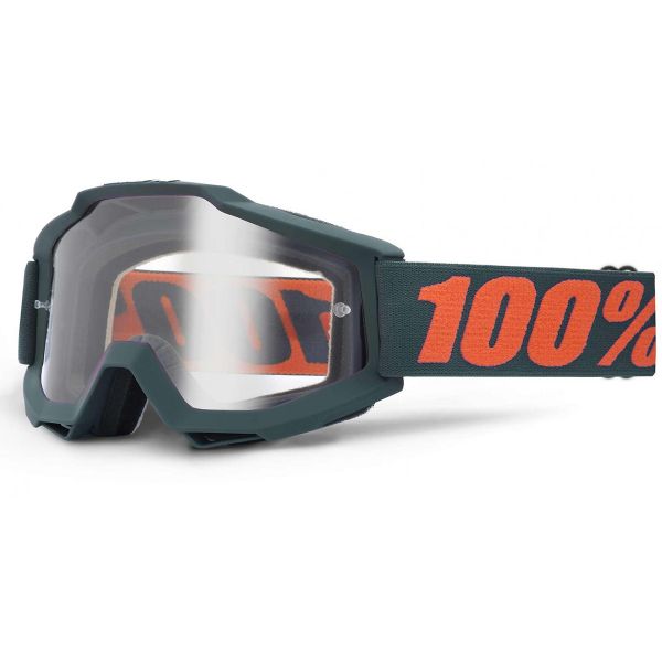 Maschera Cross 100% Accuri Gunmetal OTG Clear Lens