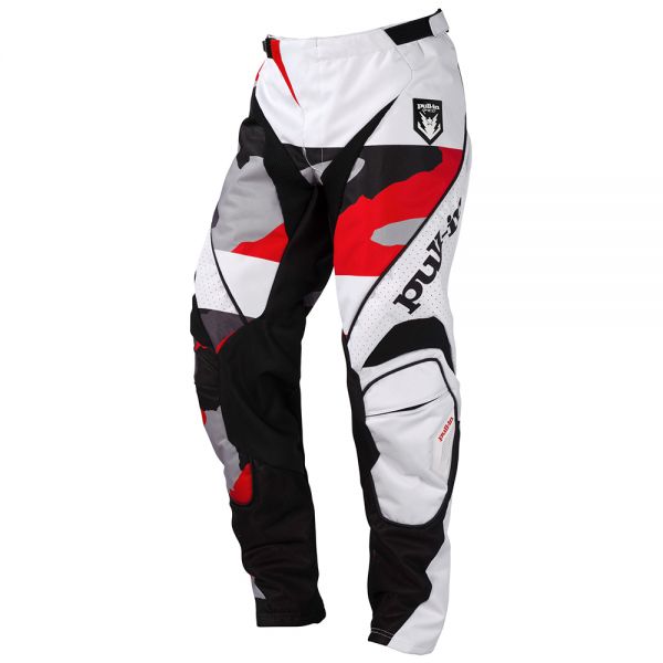 Pantalone Cross pull-in Fighter Camo Black White Red Pant