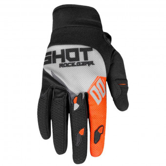 Guanti Cross SHOT Contact Trust Light Grey Neon Orange CE