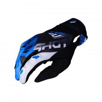 Guanti Cross SHOT Devo Ultimate Nero Ciano CE Guanti Cross SHOT Devo Ultimate Nero Ciano CE
