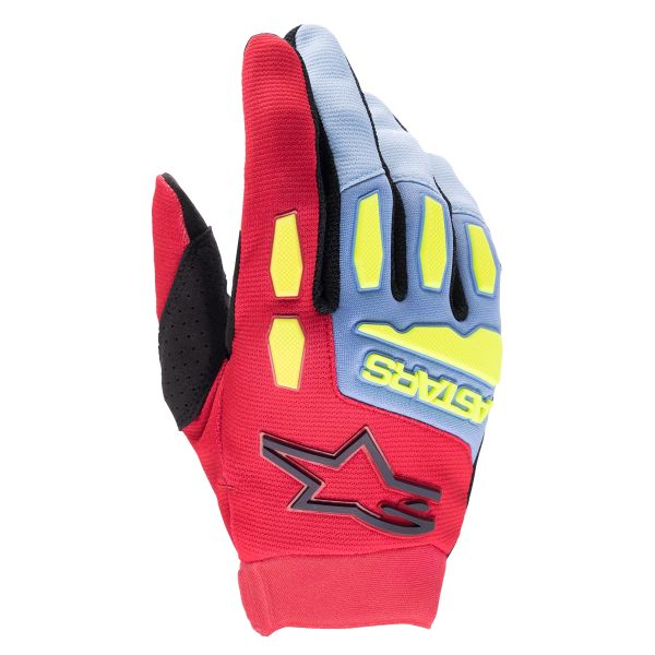 Guanti Cross Alpinestars Full Bore Light Blue Red Berry Black