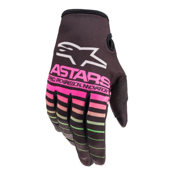 Guanti Cross Alpinestars Radar Glove Black Green Neon Pink Fluo