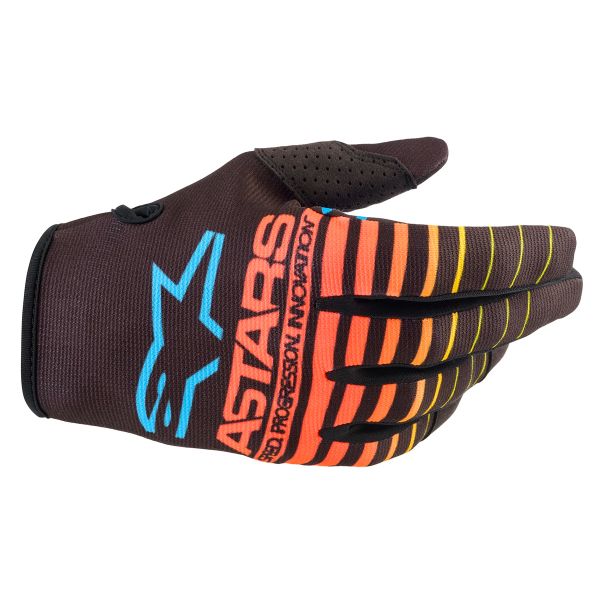 Guanti Cross Alpinestars Radar Glove Black Yellow Fluo Coral Bambino