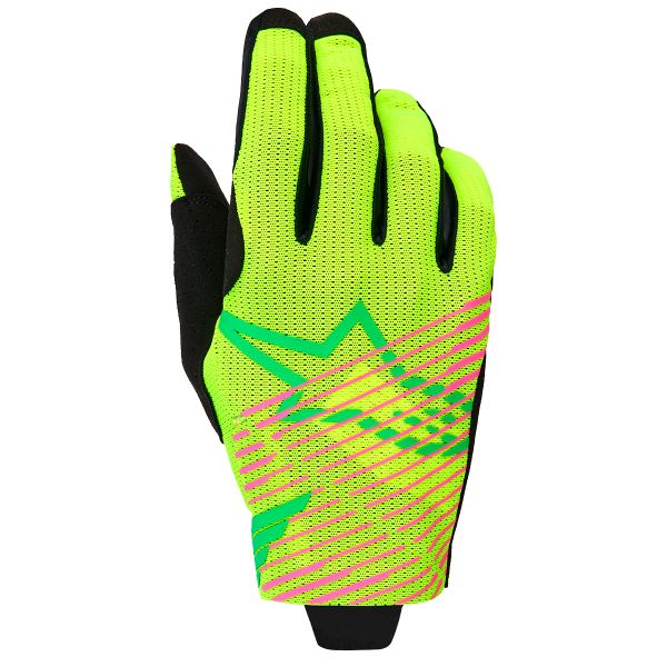 Guanti Cross Alpinestars Radar Pro Gloves Green Yellow Fluo Pink Fluo
