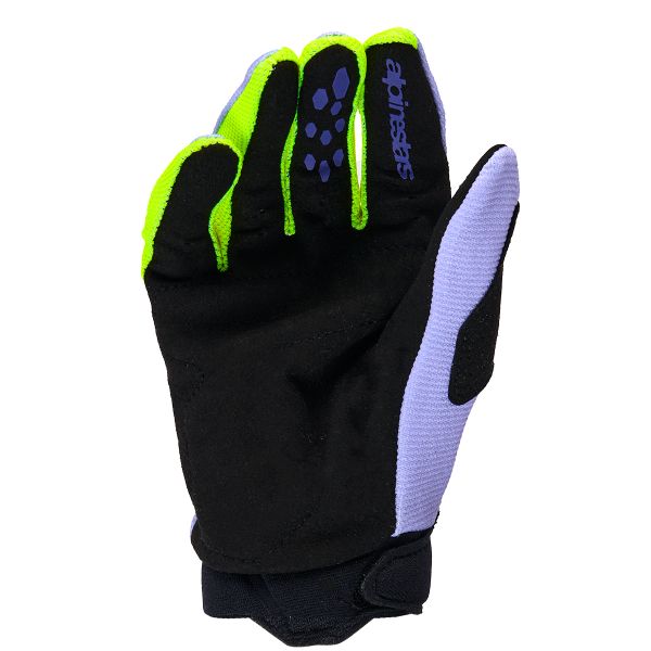 Alpinestars Youth Radar Gloves Purple Yellow Fluo