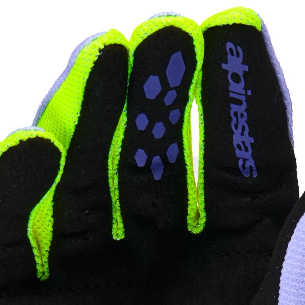 Alpinestars Youth Radar Gloves Purple Yellow Fluo