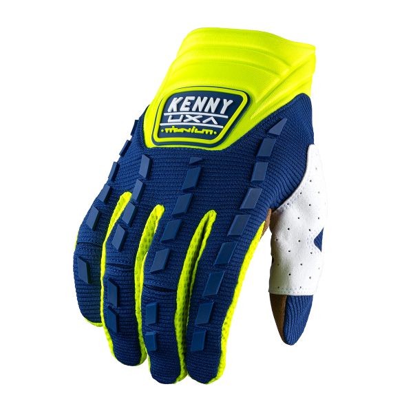 Guanti Cross Kenny Titanium Navy Neon Yellow Gloves