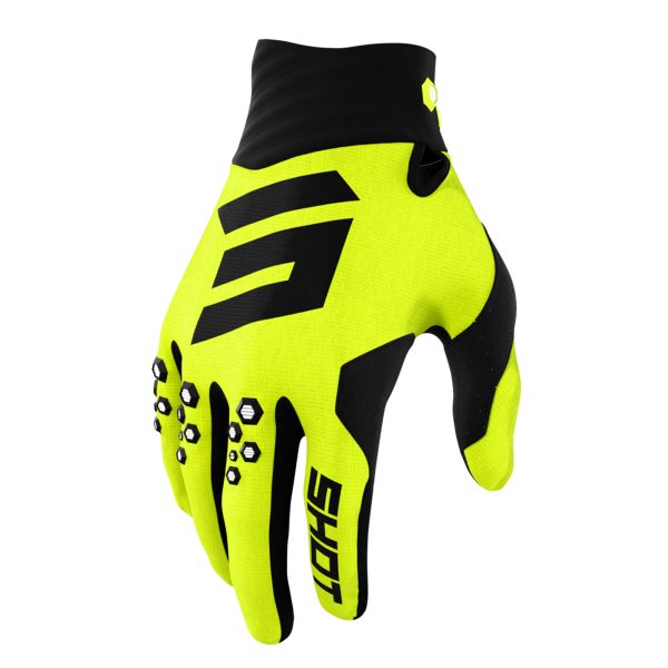 Guanti Cross SHOT Contact Neon Yellow Gloves Guanti Cross SHOT Contact Neon Yellow Gloves