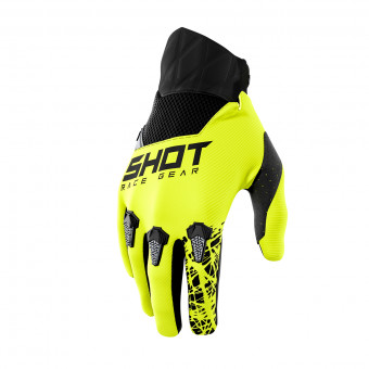 Guanti Cross SHOT Devo Storm Glove Neon Yellow Bambino