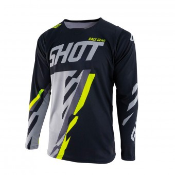 Maglia Cross SHOT Contact Score Nero Grigio Neon Giallo