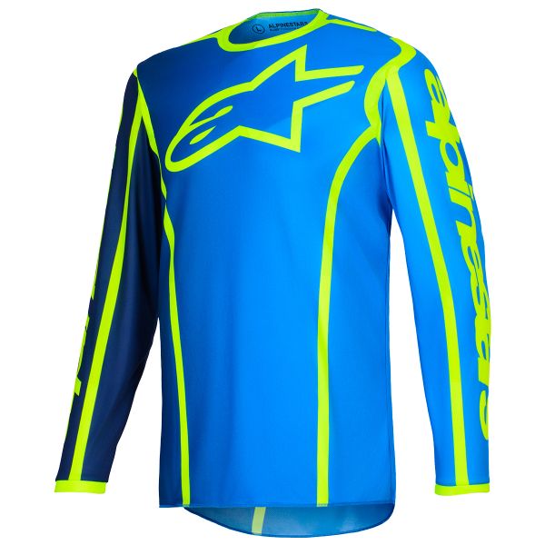 Maglia Cross Alpinestars Fluid Apex Jersey Blue Yellow Fluo