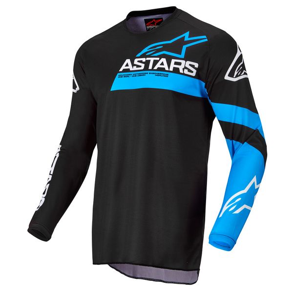 Maglia Cross Alpinestars Fluid Chaser Black Blue Neon