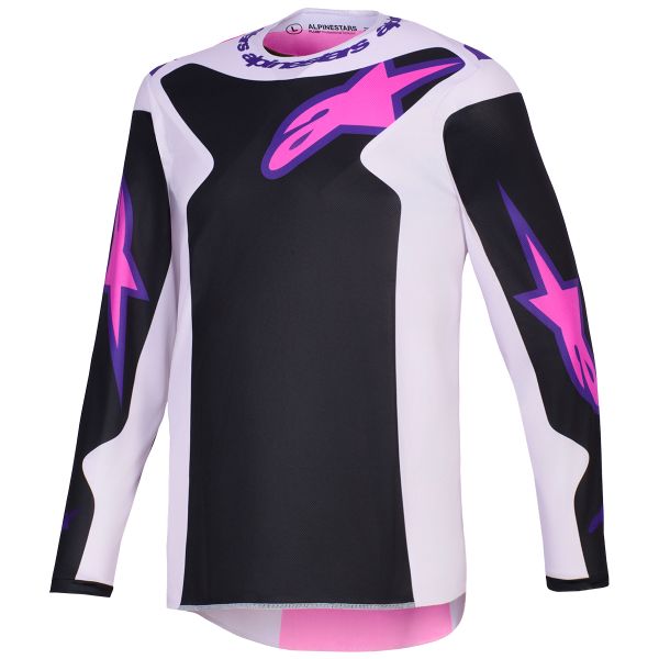 Maglia Cross Alpinestars Fluid Grid Jersey Black Light Gray Purple