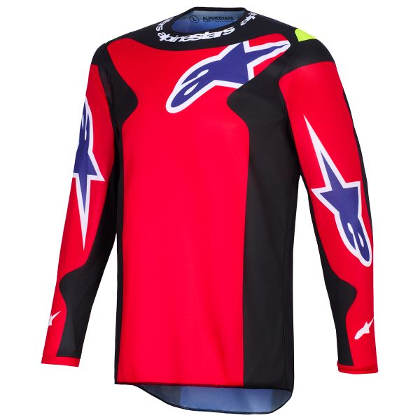 Maglia Cross Alpinestars Fluid Grid Jersey Red Black Purple