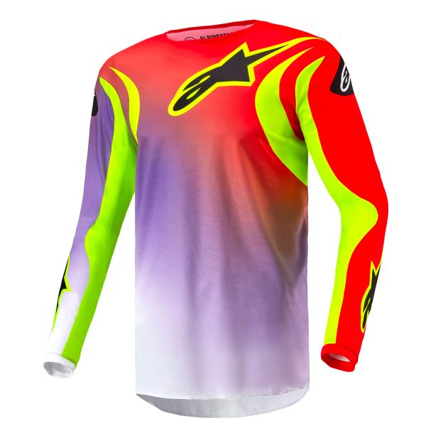Maglia Cross Alpinestars Fluid Lucent White Neon Red Yellow Fluo