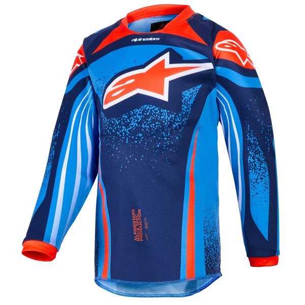 Maglia Cross Alpinestars Kids Racer Nomur Jersey Dark Navy Orange Ucla Blue
