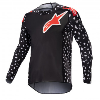 Maglia Cross Alpinestars Racer North Black Neon Red Bambino