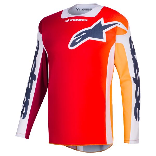 Maglia Cross Alpinestars Racer Portl Jersey Red Light Gray Dark Gray