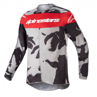 Maglia Cross Alpinestars Racer Tactical Cast Grey Camo Mars Red Bambino