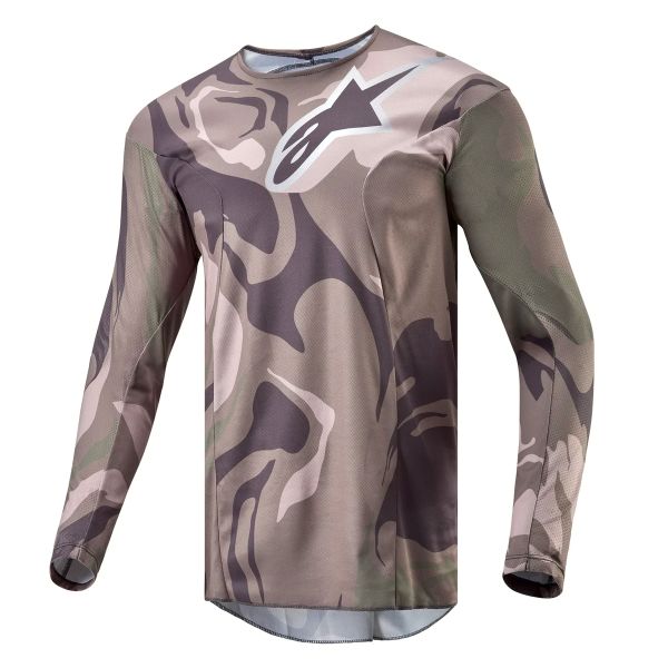 Maglia Cross Alpinestars Racer Tactical Military Green Camo Brown