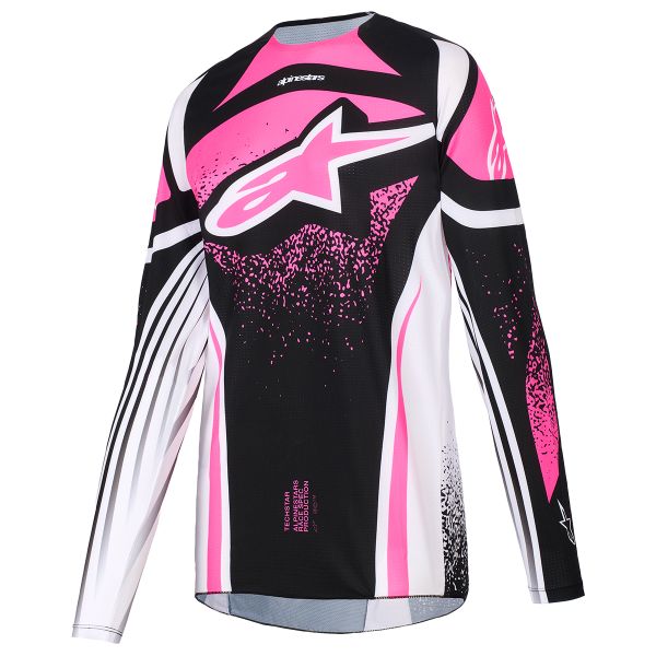 Maglia Cross Alpinestars Stella Techstar Nomur Jersey Black White Fuchsia