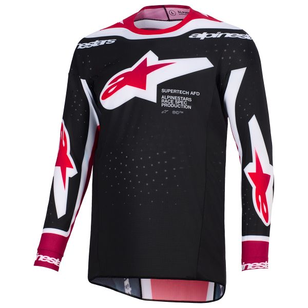 Maglia Cross Alpinestars Supertech Pro Vista Jersey Black Red White