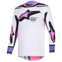 Maglia Cross Alpinestars Supertech Pro Vista Jersey White Purple Black