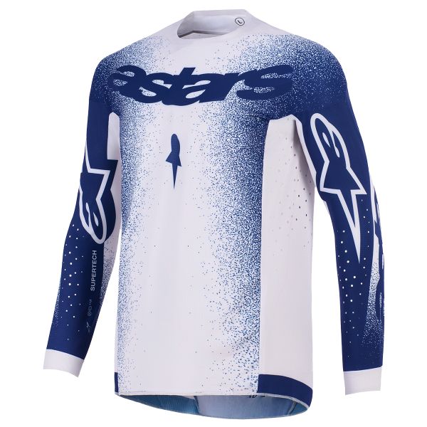 Maglia Cross Alpinestars Supertech Scenz Jersey Light Gray Dark Blue