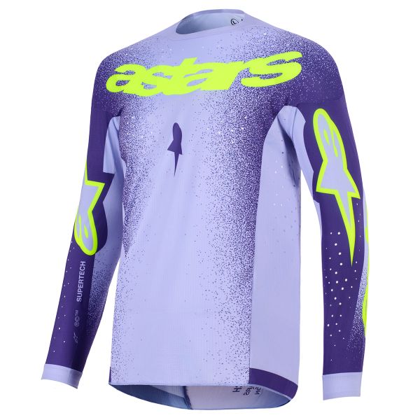 Maglia Cross Alpinestars Supertech Scenz Jersey Purple Yellow Fluo