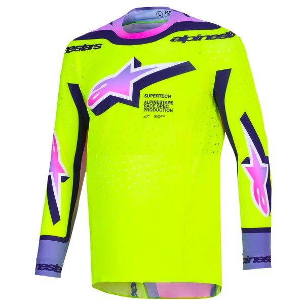Maglia Cross Alpinestars Supertech Vista Jersey Yellow Purple Black
