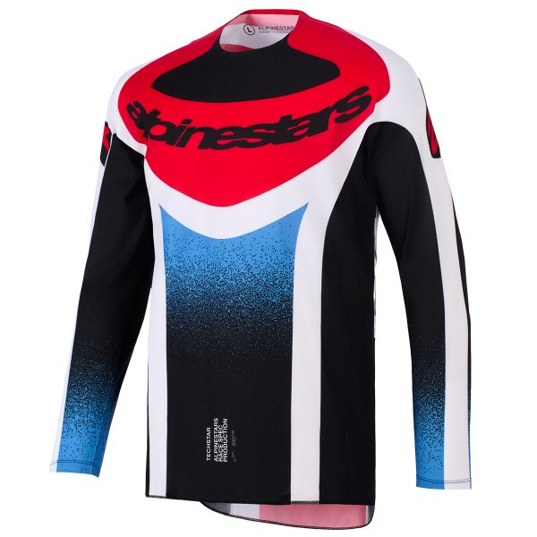 Maglia Cross Alpinestars Techstar Knif Jersey Black White Red