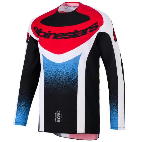 Maglia Cross Alpinestars Techstar Nomur Jersey Black White Red