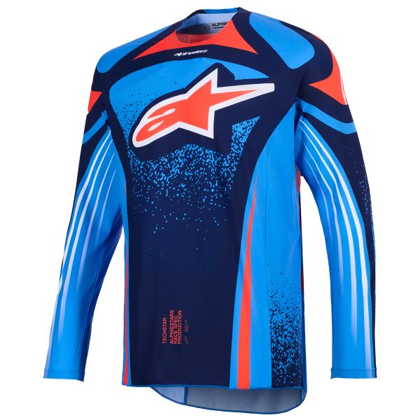 Maglia Cross Alpinestars Techstar Nomur Jersey Dark Navy Orange Ucla Blue